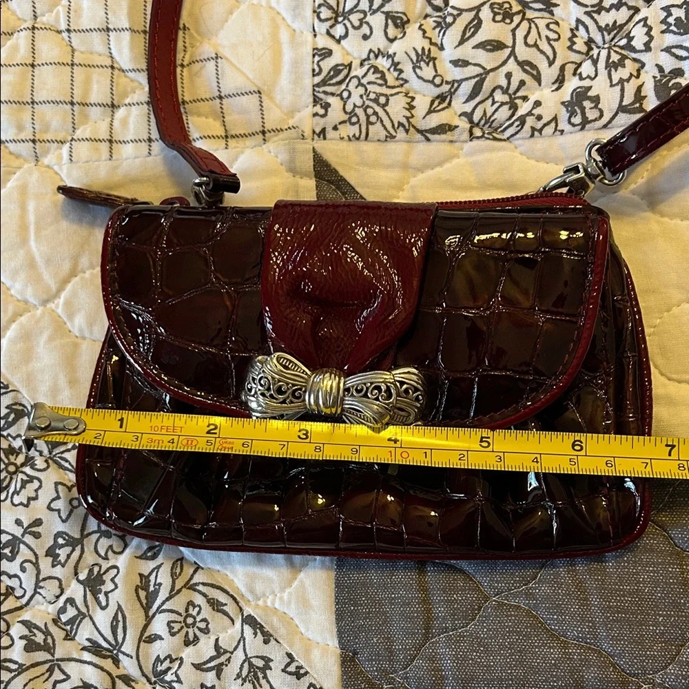 Brighton Burgundy Croc-Embossed Crossbody Bag - Picture 6 of 8